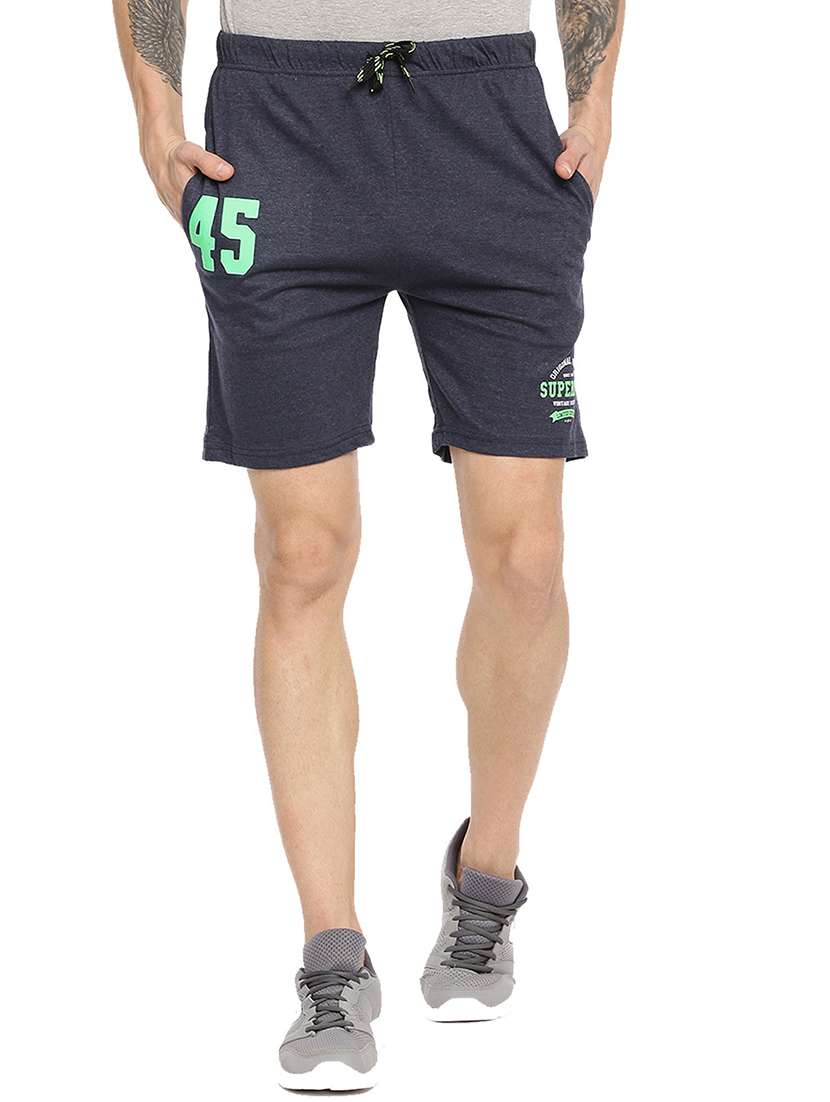 men blue printed shorts