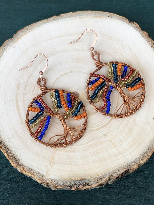 multicolored tree of life earrings - 18023486 - Standard Image - 0