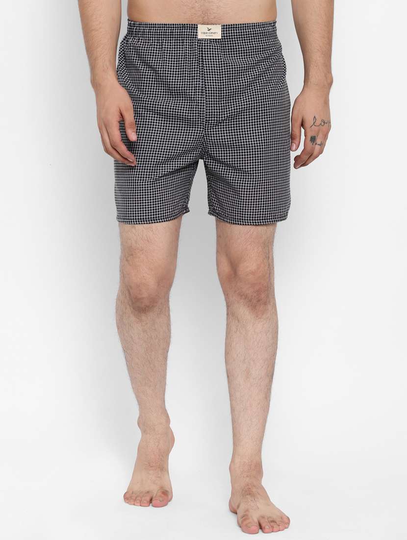 black checkered boxer