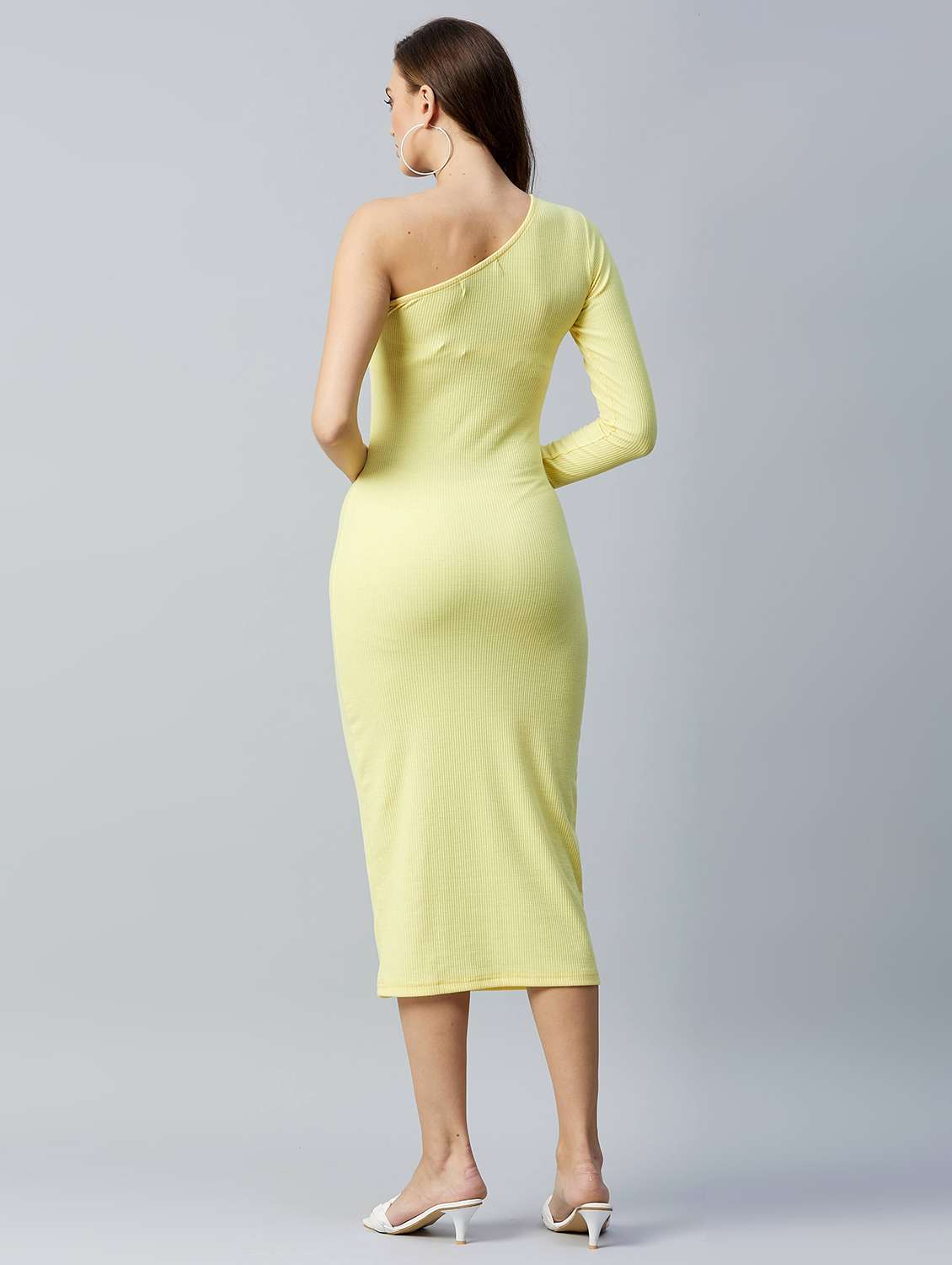 single sleeved solid bodycon dress - 18024755 -  Standard Image - 2