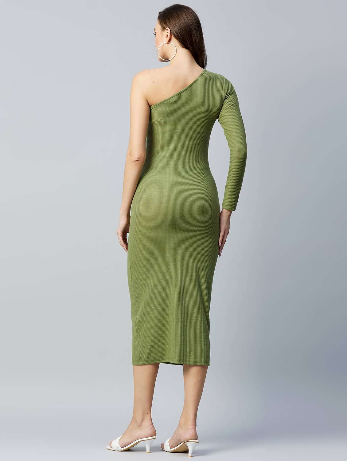 single sleeved solid bodycon dress - 18024756 -  Standard Image - 2