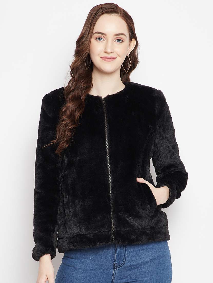 zip up solid casual blazer
