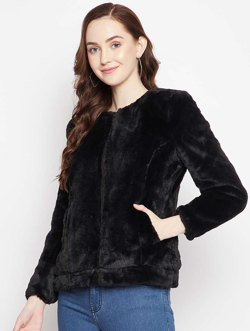 zip up solid casual blazer - 18024998 -  Standard Image - 2