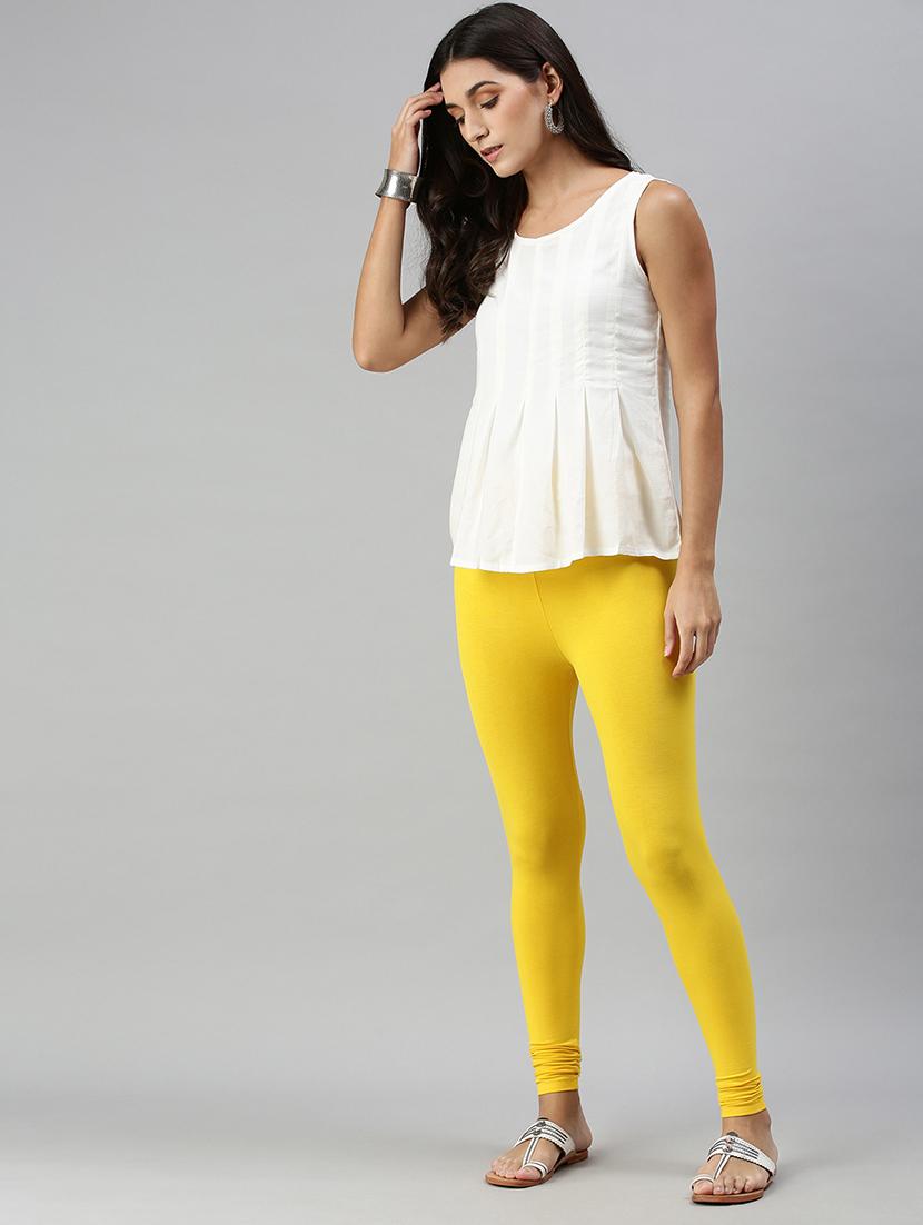 yellow solid legging - 18025017 - Standard Image - 2
