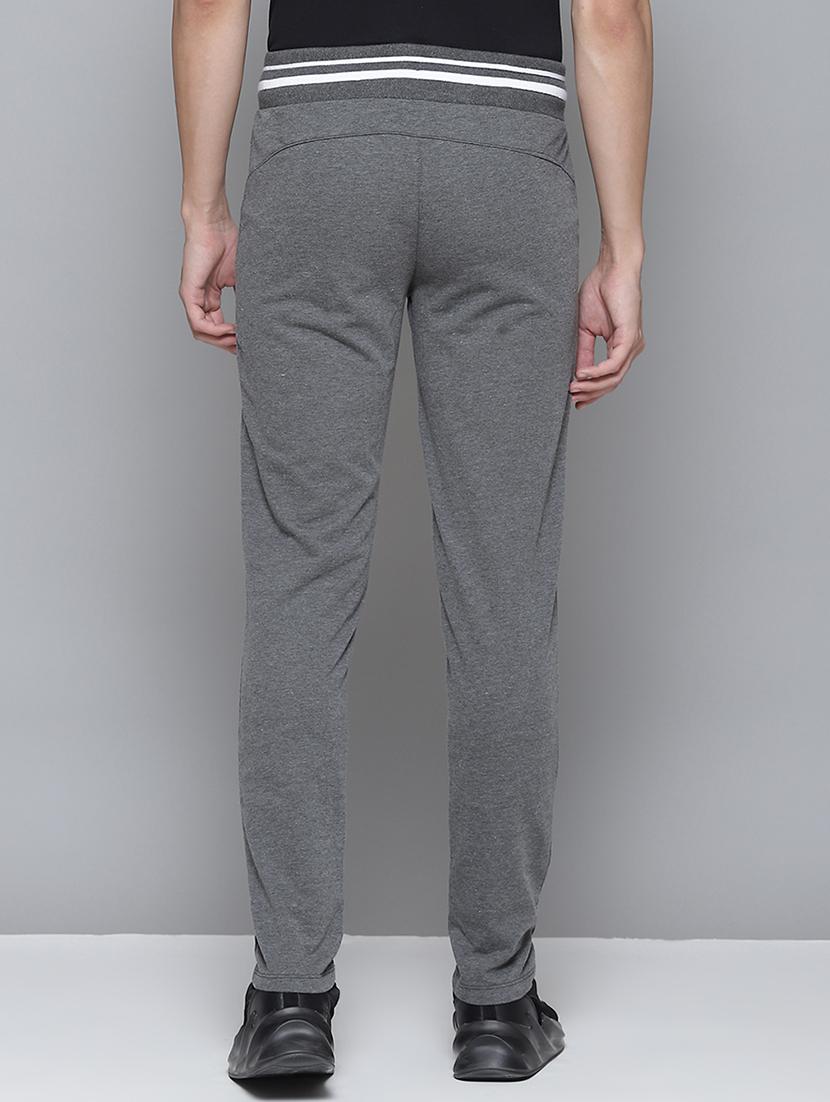 grey solid full length track pant - 18025720 - Standard Image - 2