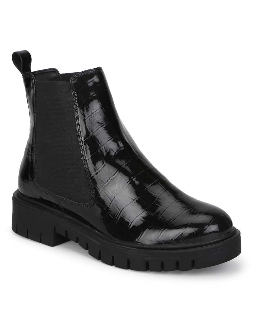 black slip on boot