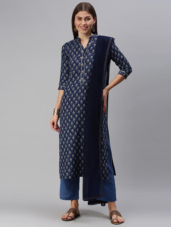 printed unstitched suit set  - 18026242 -  Zoom Image - 0