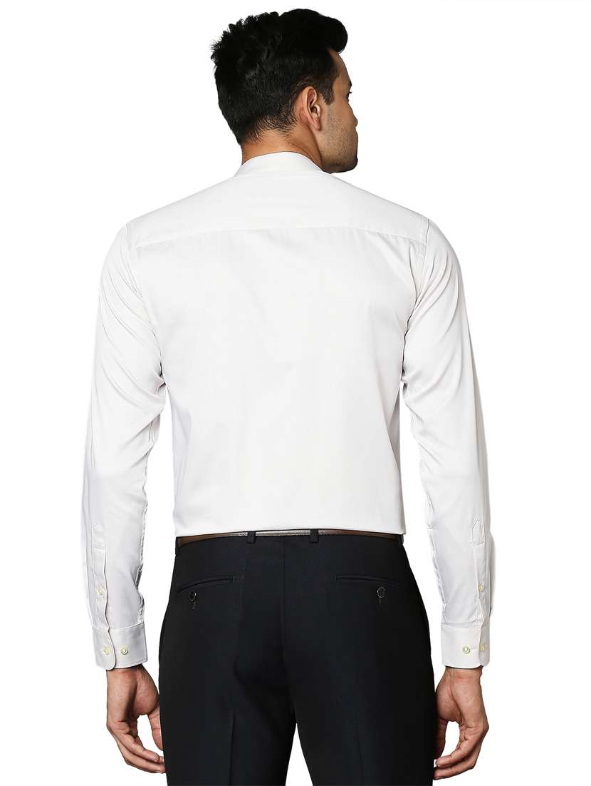 off white solid formal shirt - 18026537 - Standard Image - 2