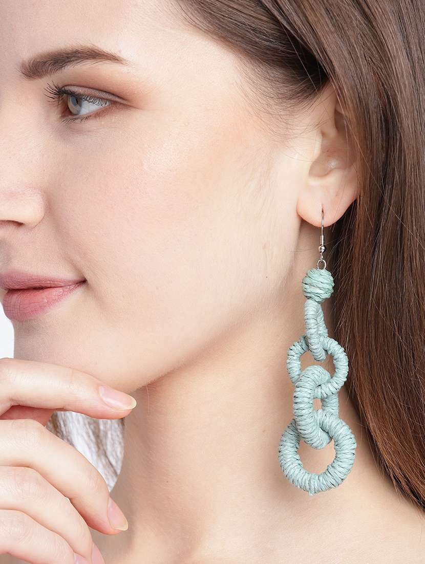 mint green circular drop earrings - 18026815 -  Standard Image - 2