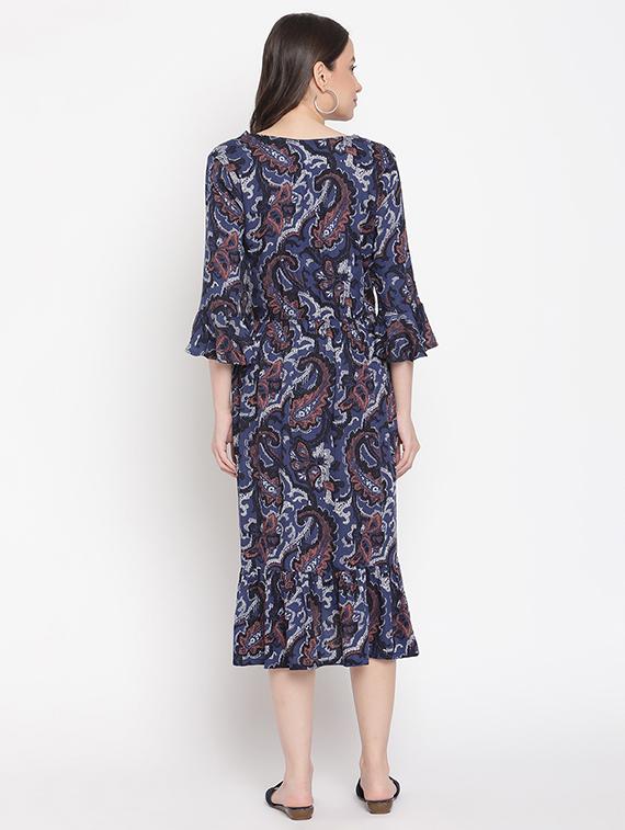 v-neck printed maternity wear dress - 18027225 - Standard Image - 2