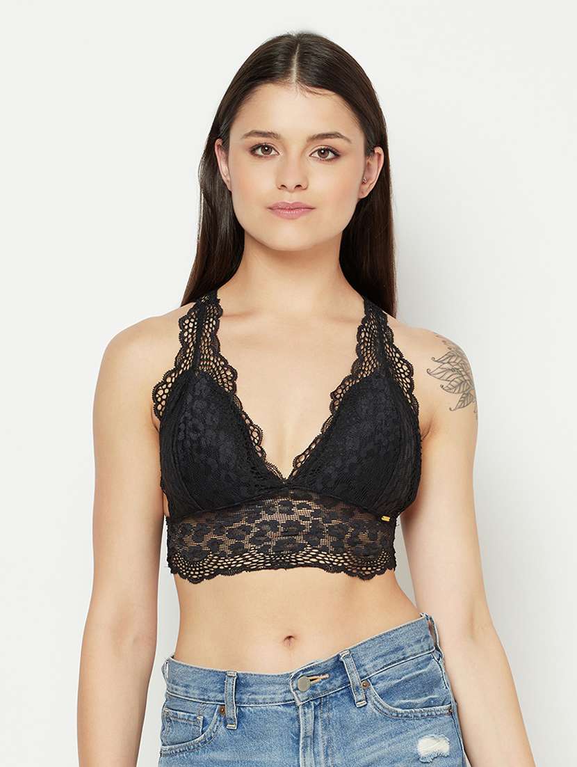 black lace bralette bra