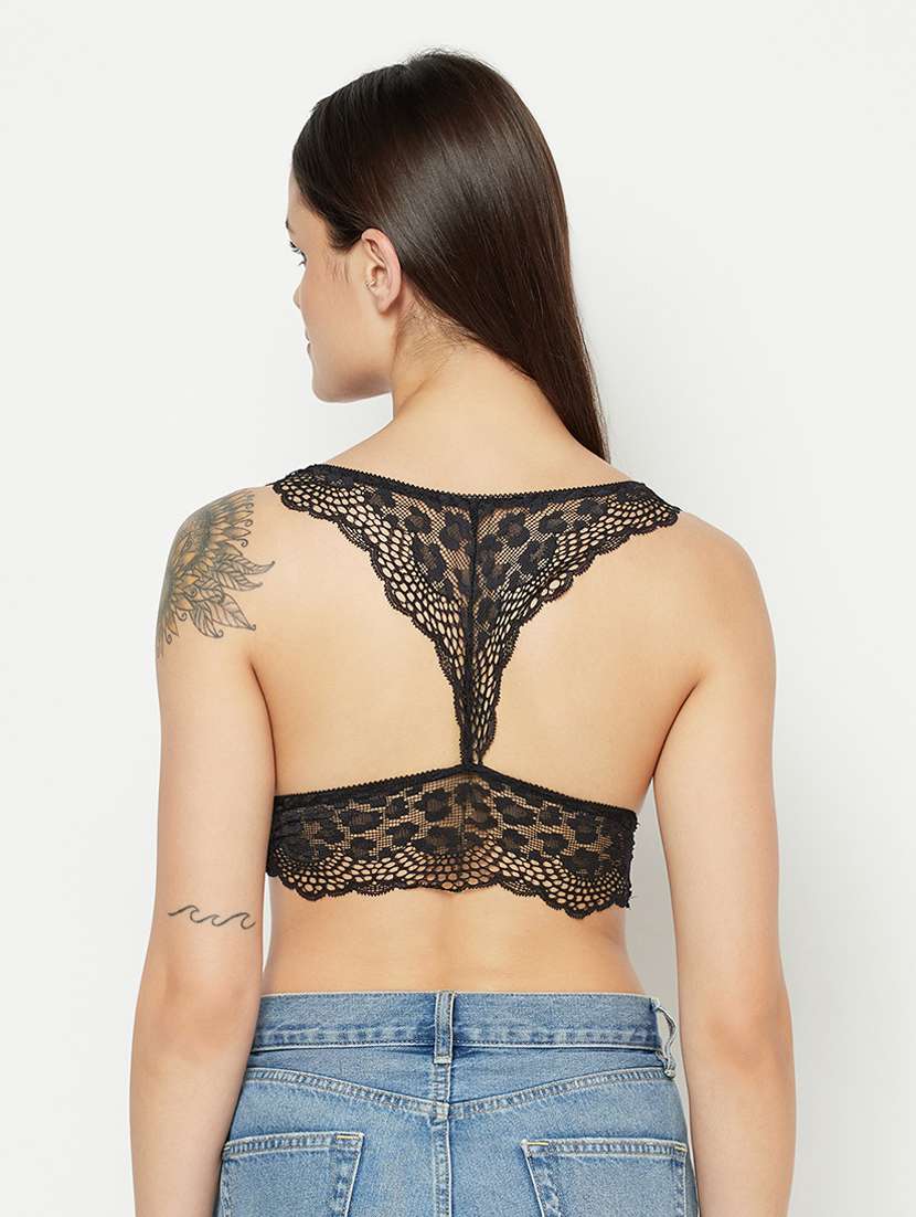 black lace bralette bra - 18028469 - Standard Image - 2