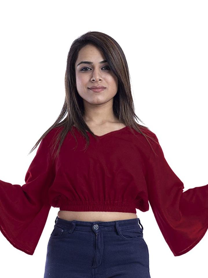 cotrel women crop top rayon - 18028710 - Standard Image - 2
