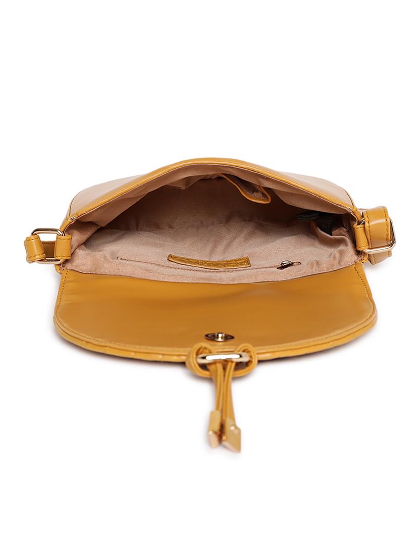yellow leatherette (pu) sling bag - 18028903 - Standard Image - 2