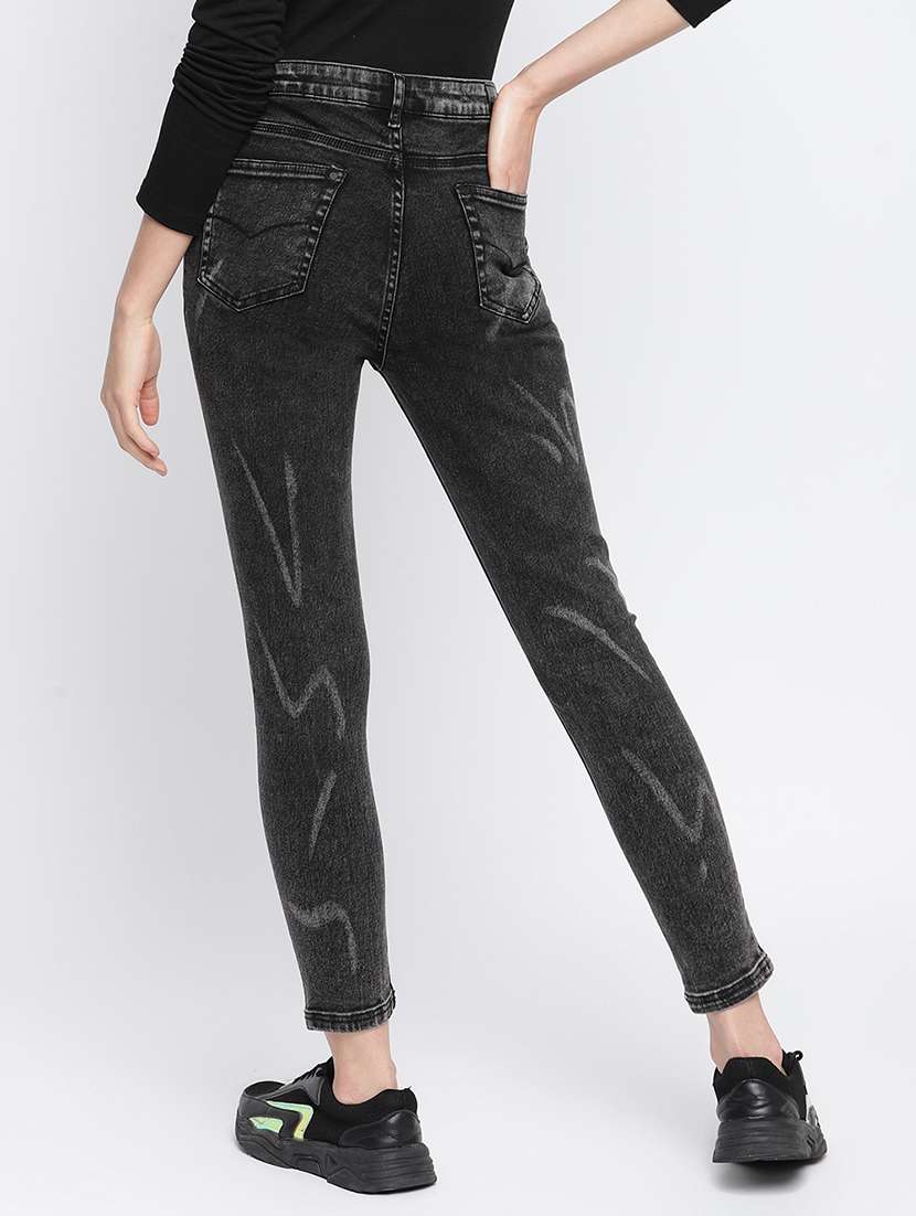 women's laser print slim fit jeans - 18029113 -  Standard Image - 2