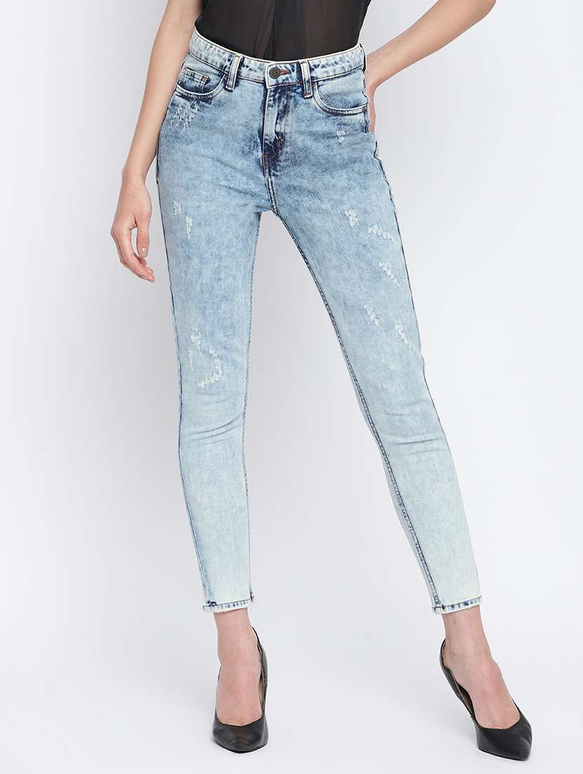 women's distress skinny fit jeans