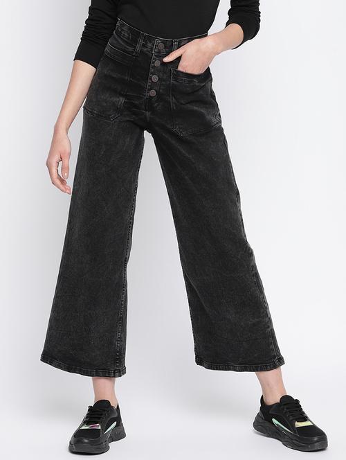 women's plain wide leg jeans - 18029122 - Standard Image - 0
