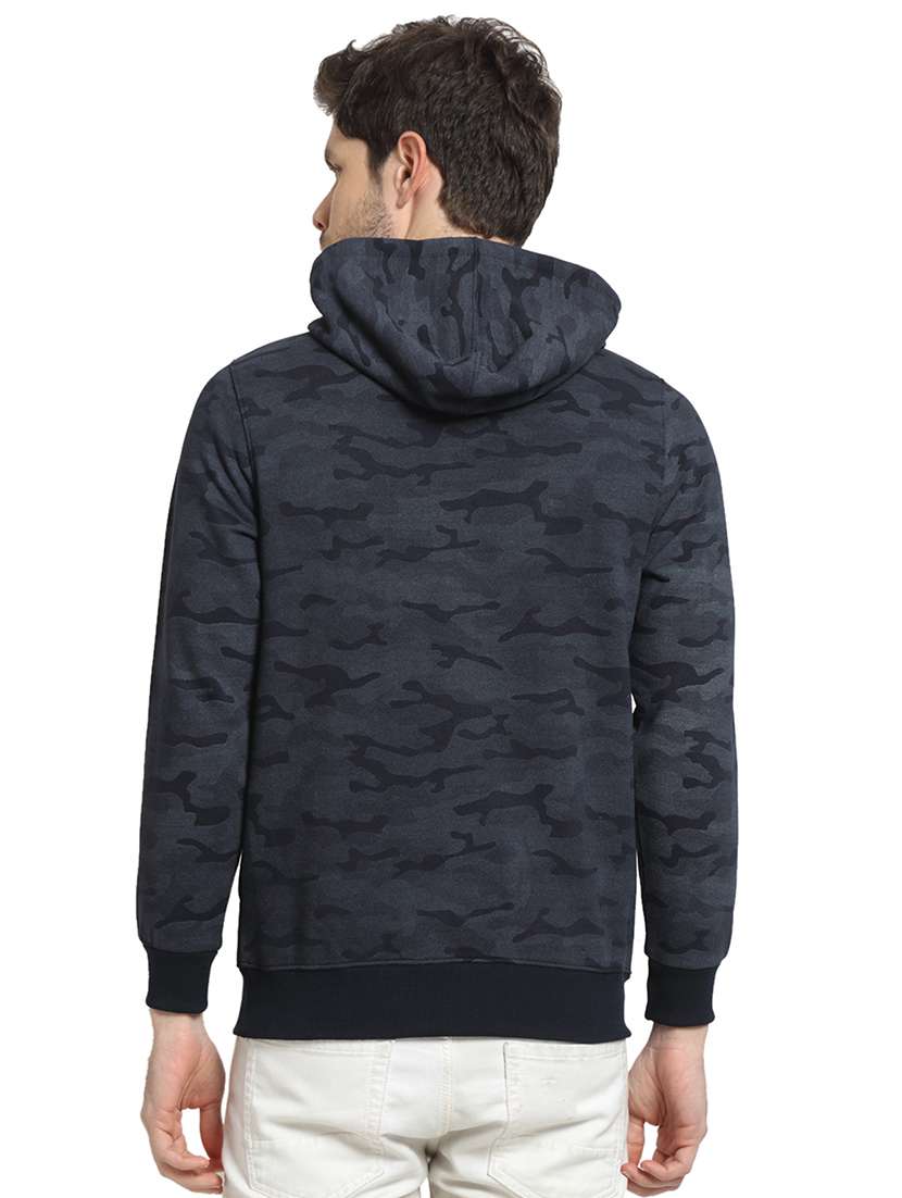 dark blue color men's hooded jacket - 18029344 - Standard Image - 2