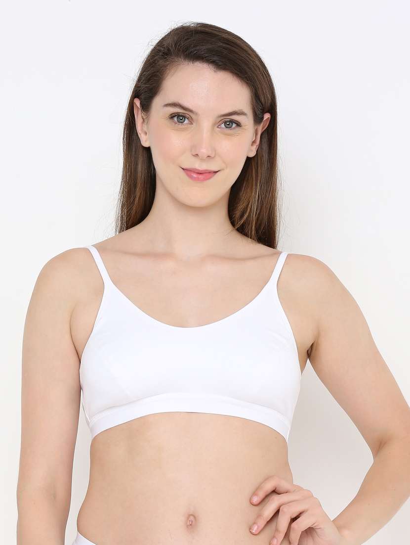 white solid bralette bra
