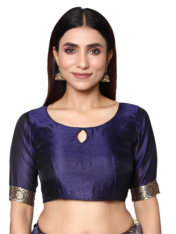 jacquard work banarasi saree with blouse - 18029404 - Standard Image - 2