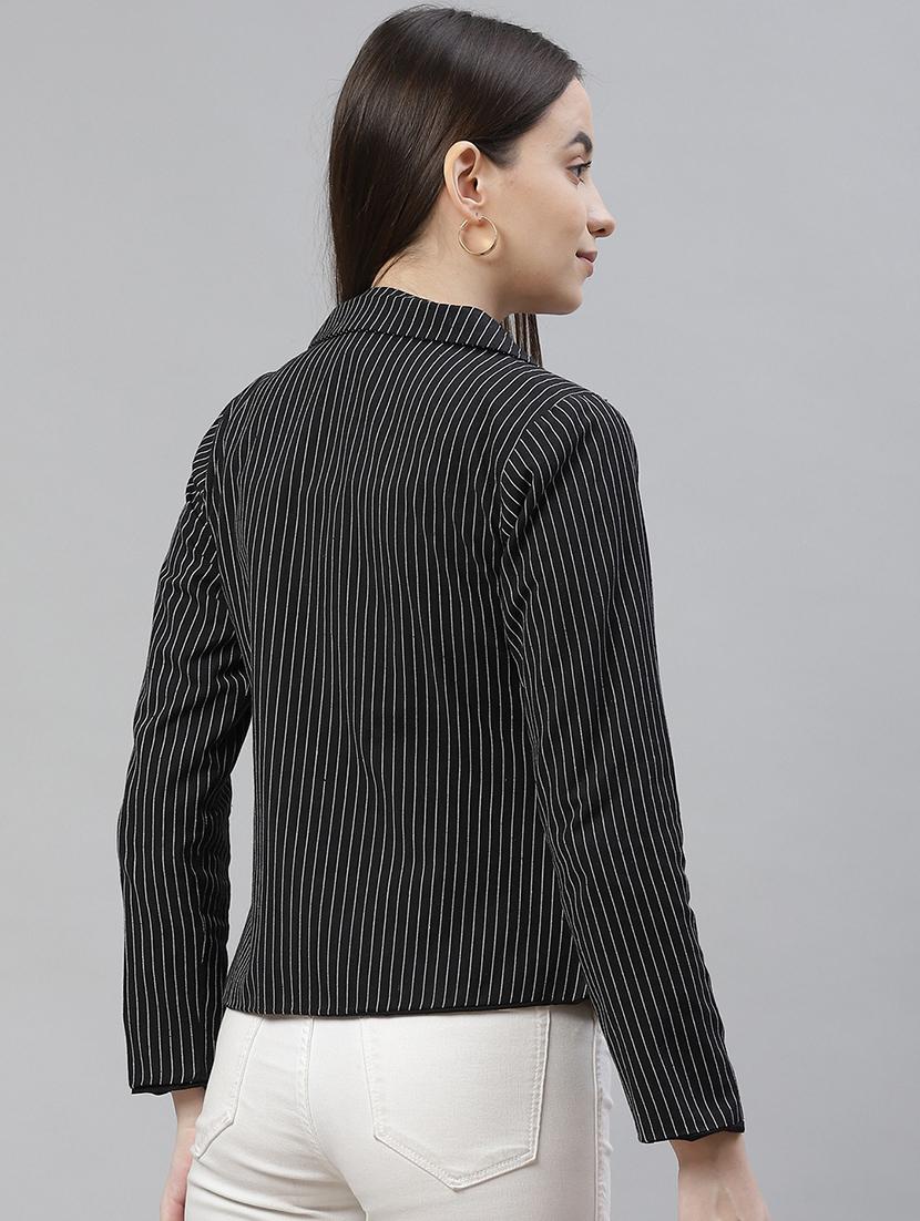 lapel neck striped formal blazer - 18029738 - Standard Image - 2