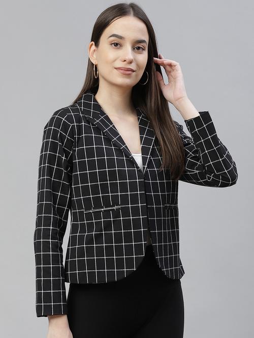 lapel neck checkered formal blazer - 18029740 -  Standard Image - 0