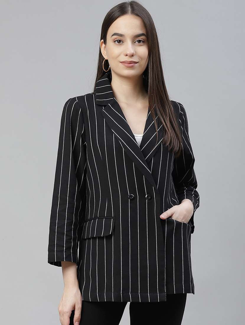 lapel neck striped formal blazer - 18029744 - Zoom Image - 0
