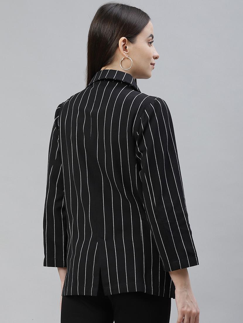 lapel neck striped formal blazer - 18029744 - Standard Image - 2