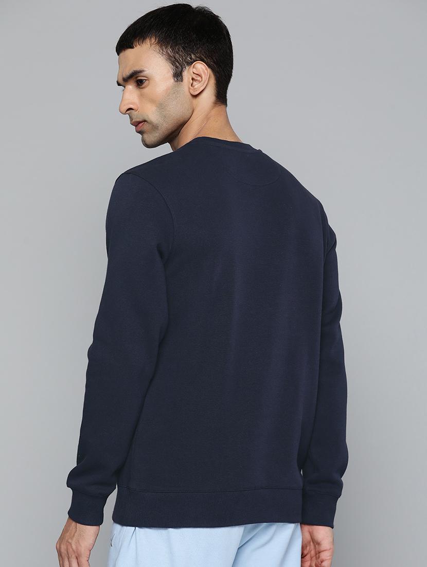 navy blue solid sweatshirt - 18030063 - Standard Image - 2