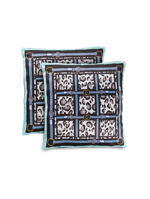 floral printed recycle polyster decorative 1 piece pillow/cushion cover green color (16x16) inches - 18030133 -  Standard Image - 0