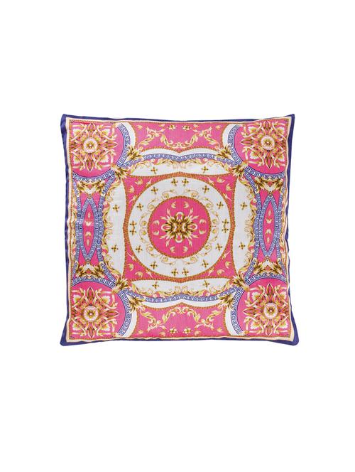 floral printed recycle polyster decorative 1 piece pillow/cushion cover fushia color (16x16) inches - 18030134 - Standard Image - 0