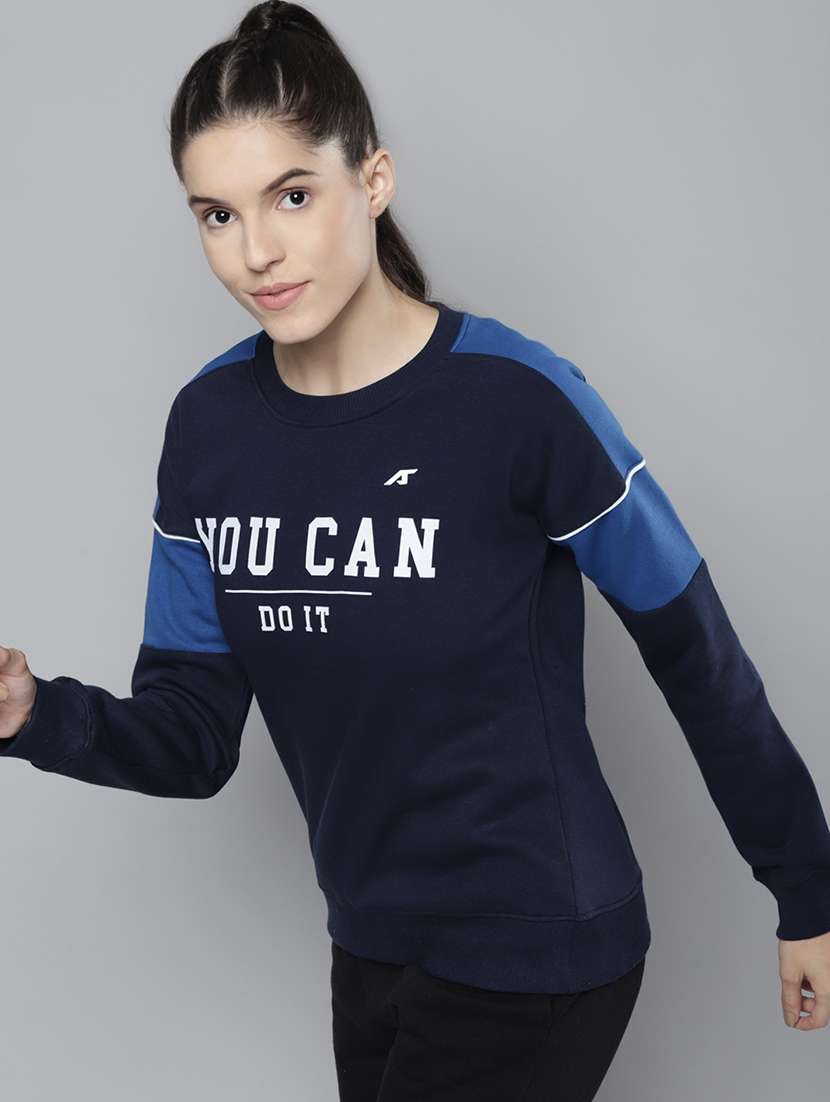 crew neck color block sweatshirt