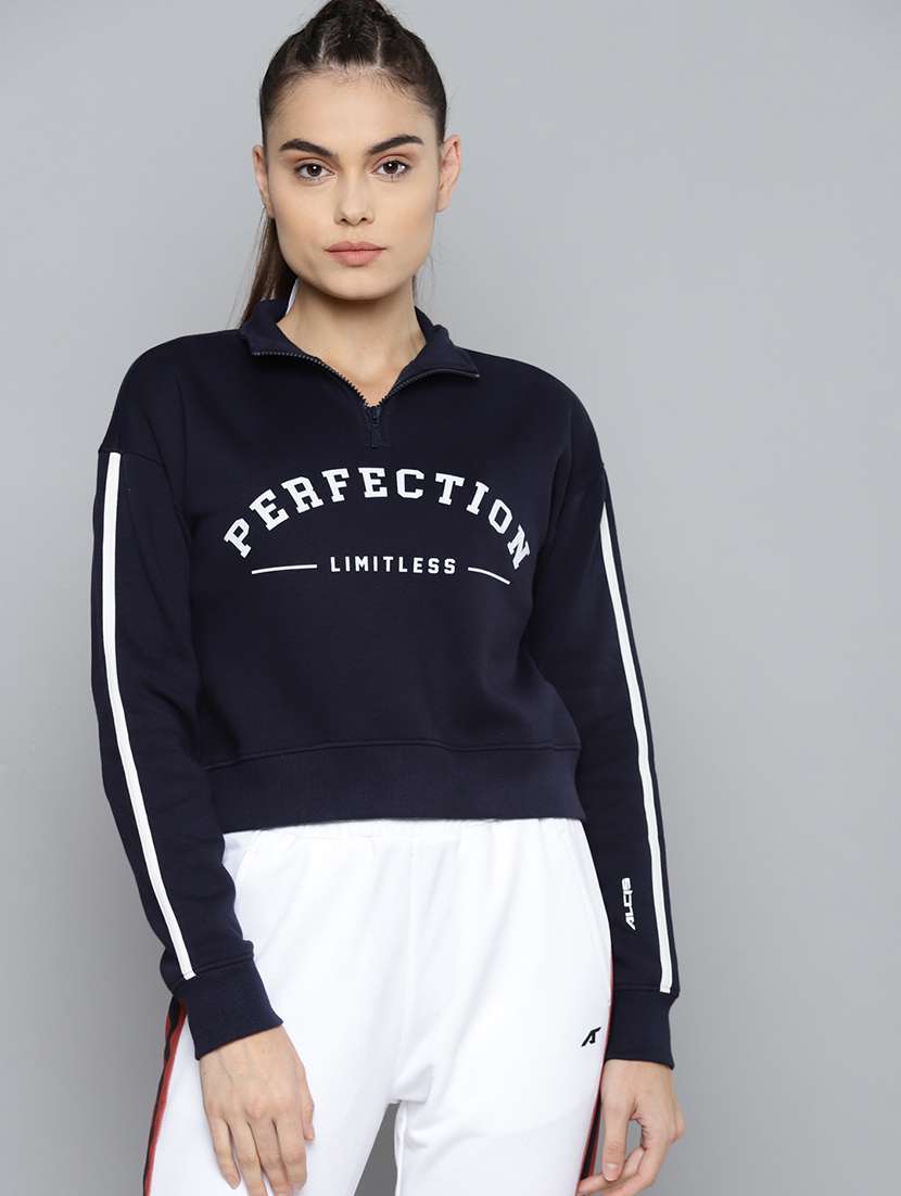 polo neck printed  sweatshirt