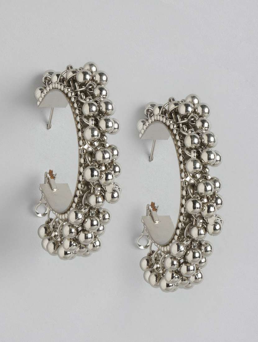 silver metal hoop earring
