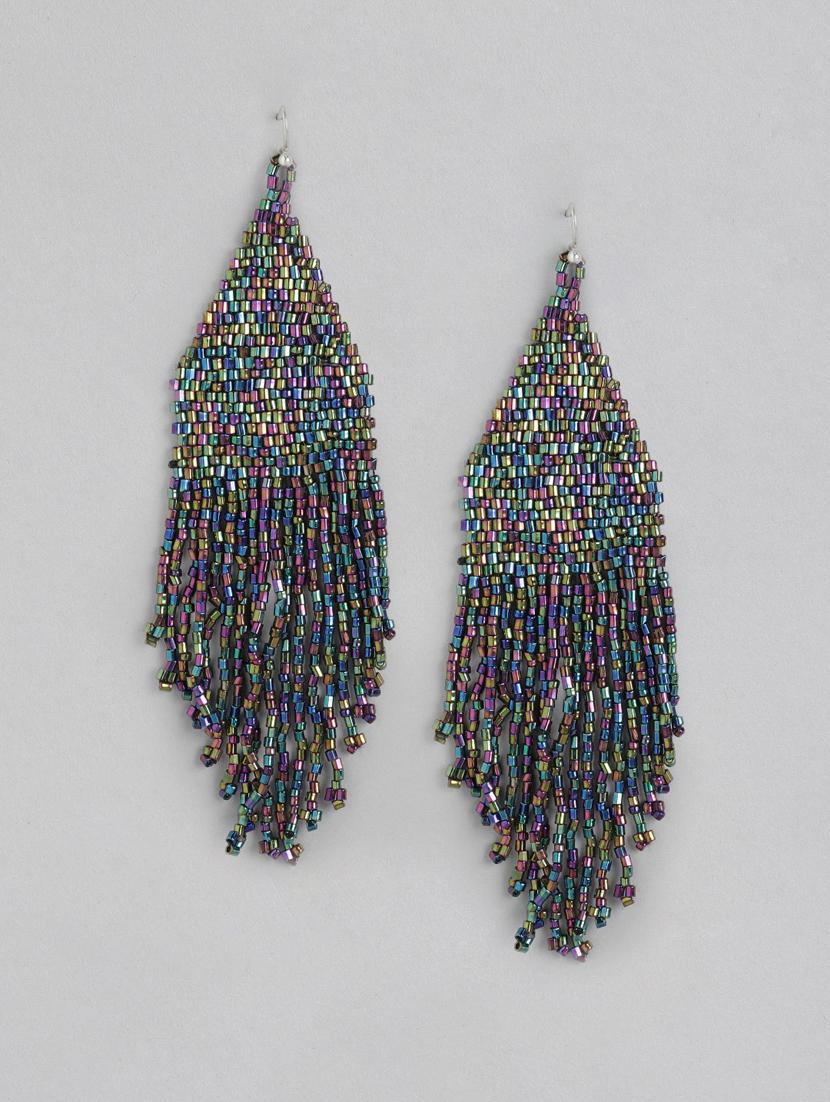 multi colored metal drop earring - 18030197 -  Zoom Image - 0