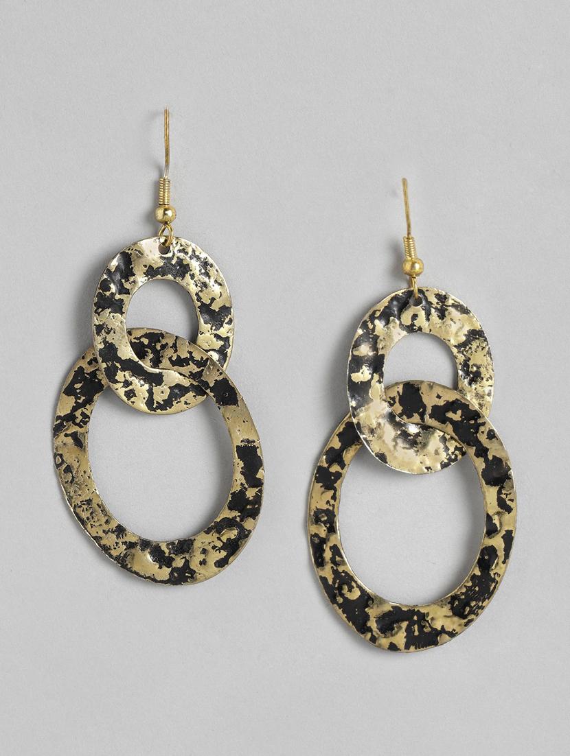 gold metal drop earring - 18030220 -  Zoom Image - 0
