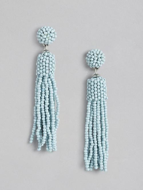 blue metal drop earring - 18030225 - Standard Image - 0