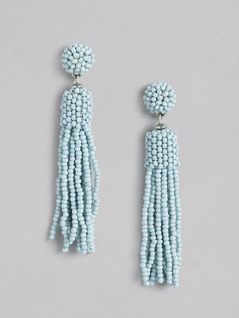 blue metal drop earring - 18030225 - Zoom Image - 0