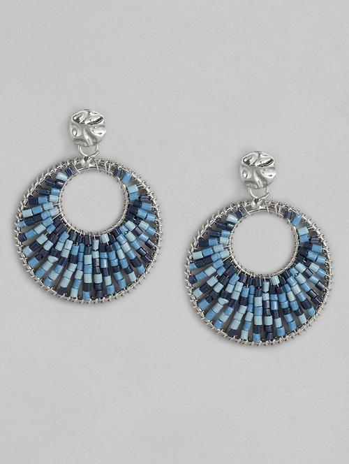 blue circular drop earrings - 18030228 - Standard Image - 0