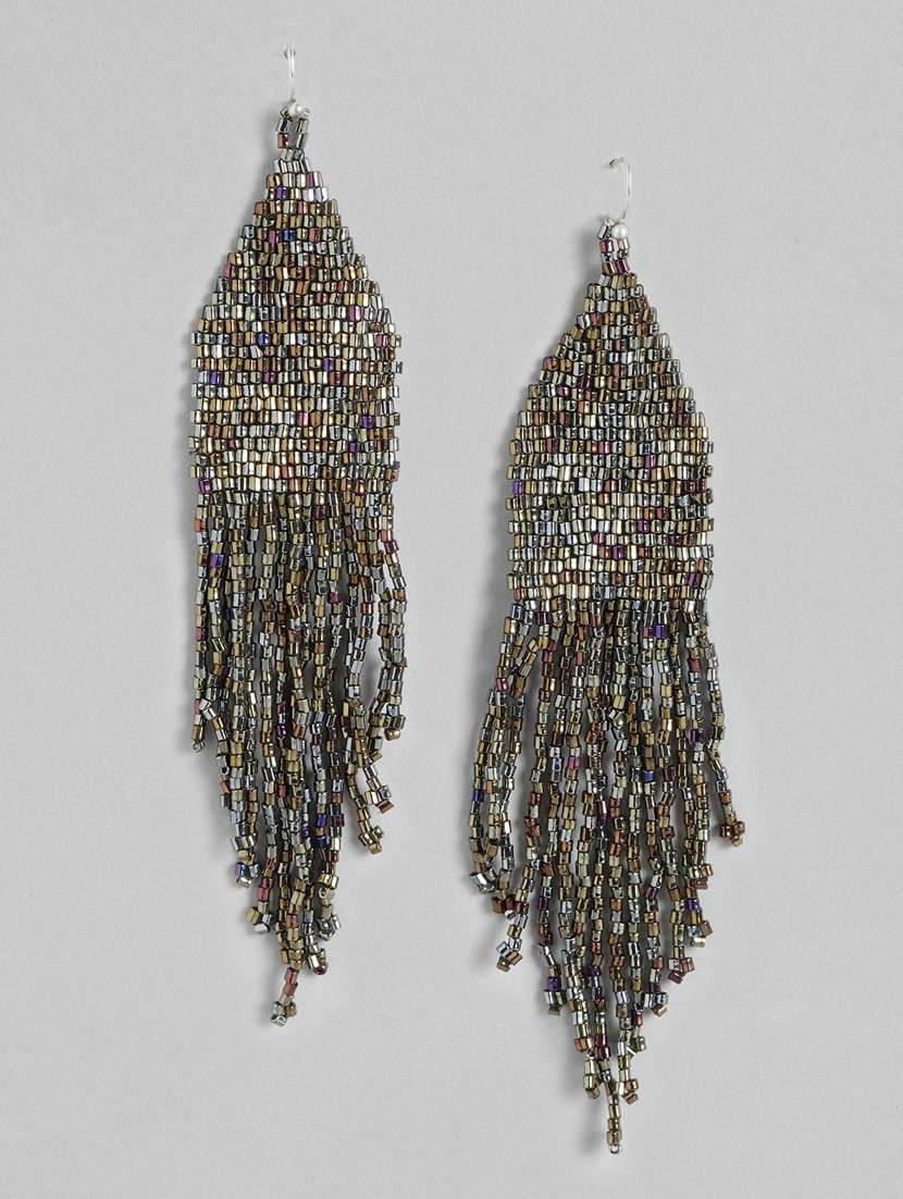multi colored metal drop earring