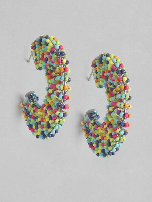 multicolored circular half hoop earrings - 18030252 - Standard Image - 0