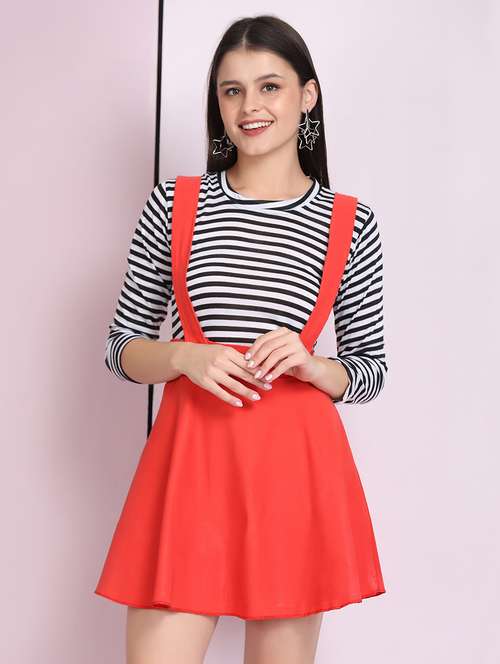 mid rise dungaree skirt - 18030265 - Standard Image - 0