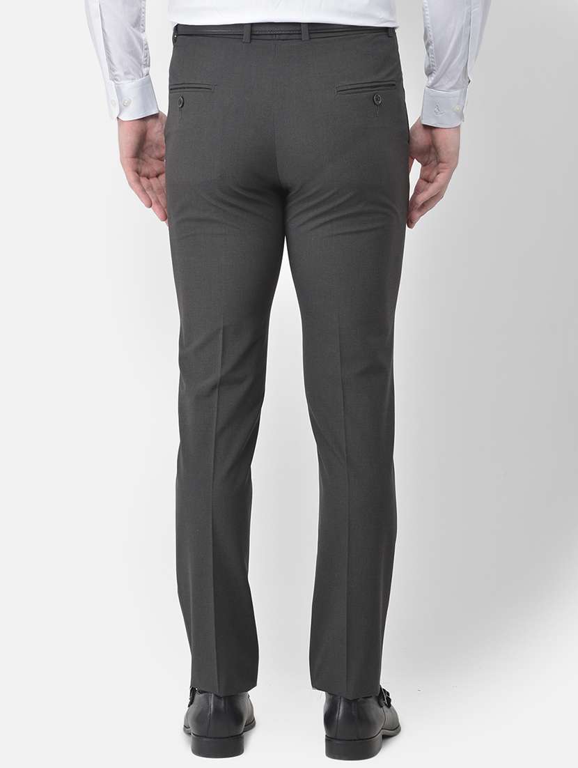 grey textured flat front formal trouser - 18030368 -  Standard Image - 2