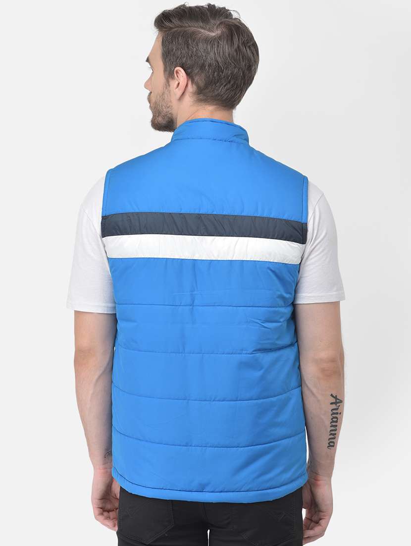 men blue striped quilted jacket - 18030393 -  Standard Image - 2