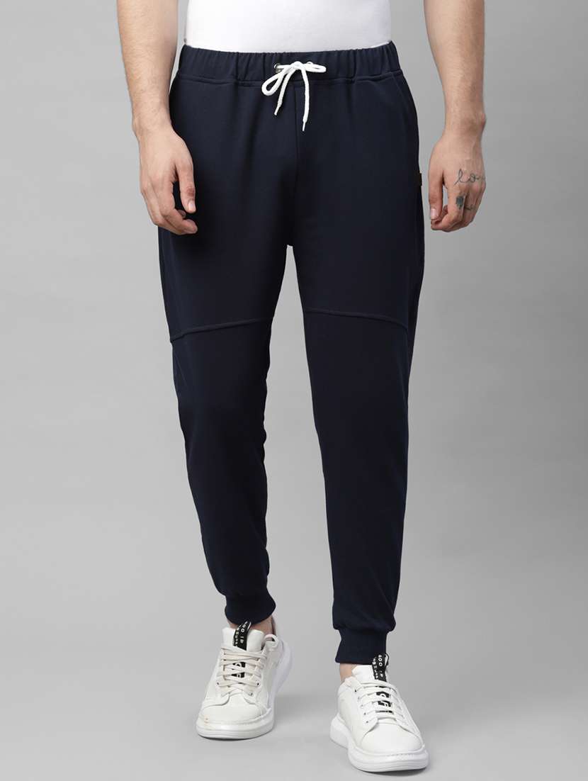 men solid mid rise full length jogger