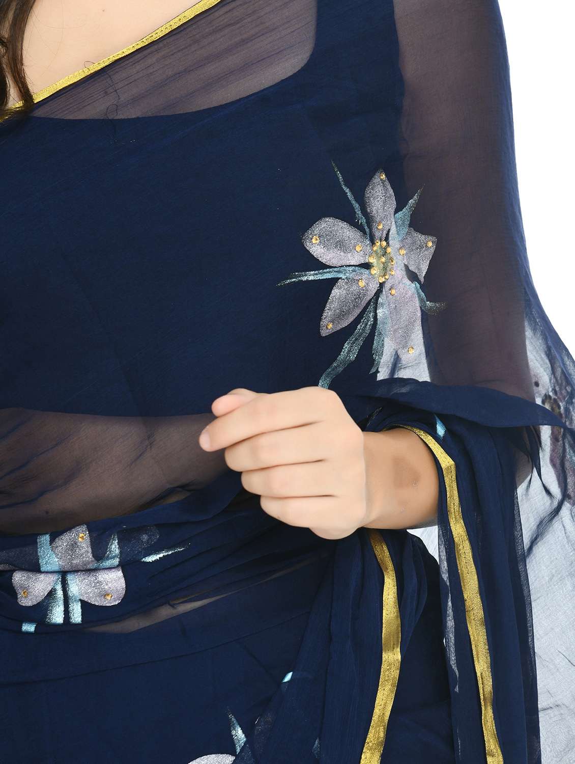 floral printed saree with blouse - 18030836 -  Standard Image - 2