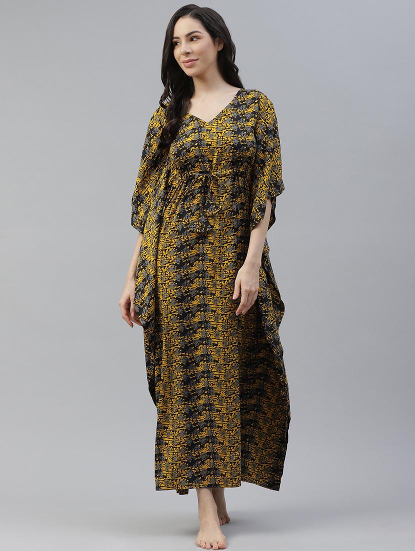 v-neck printed nightwear kimono 