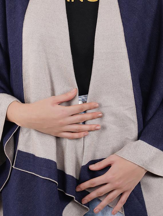 women's navy blue stole - 18031002 - Standard Image - 2