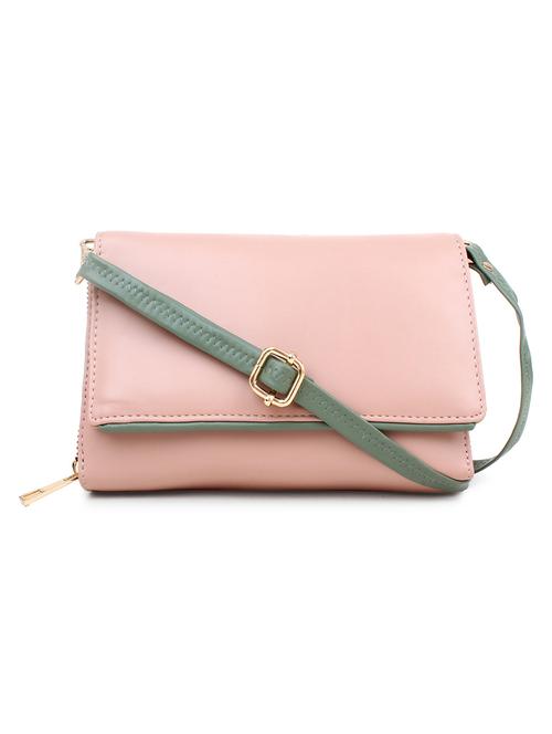 pink leatherette (pu) sling bag - 18031446 -  Standard Image - 0