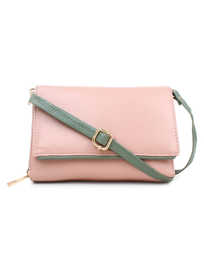 pink leatherette (pu) sling bag - 18031446 -  Zoom Image - 0